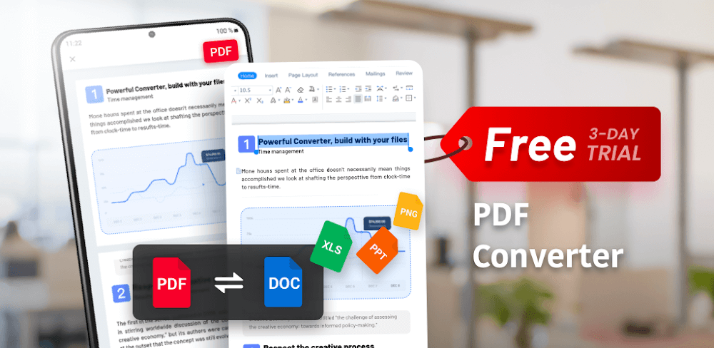 Cover Image of PDF Converter Pro v2.2.2 MOD APK (Premium Unlocked)