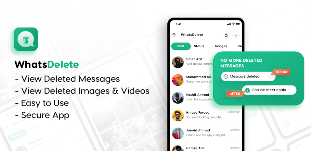 Cover Image of WhatsDelete: Recover Messages v1.1.96 MOD APK (Premium Unlocked)